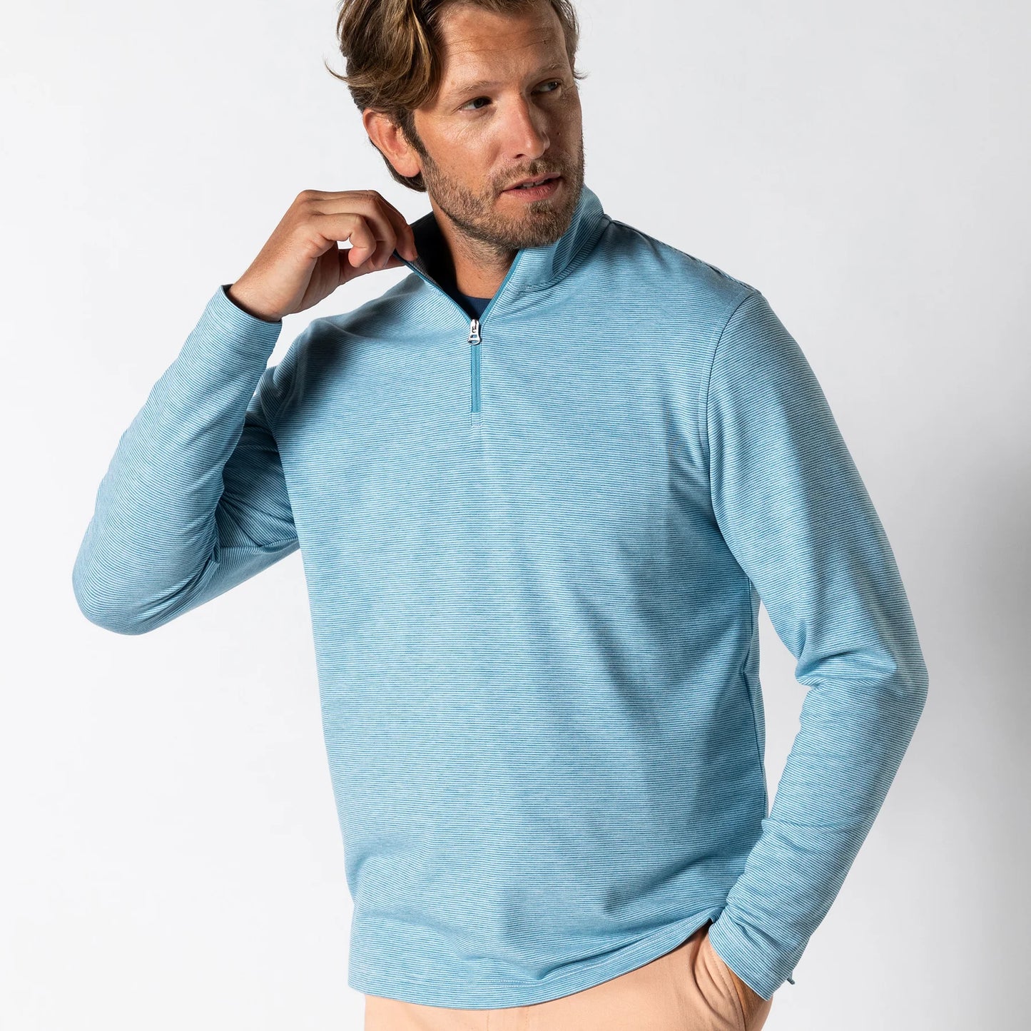 LS WAKEMAN STRIPE PERFORMANCE 1/4 ZIP PULLOVER