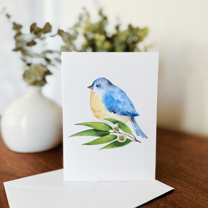 So Thoughtful Gifts - Blue Birds Notecard Set of 10 - Blank Inside