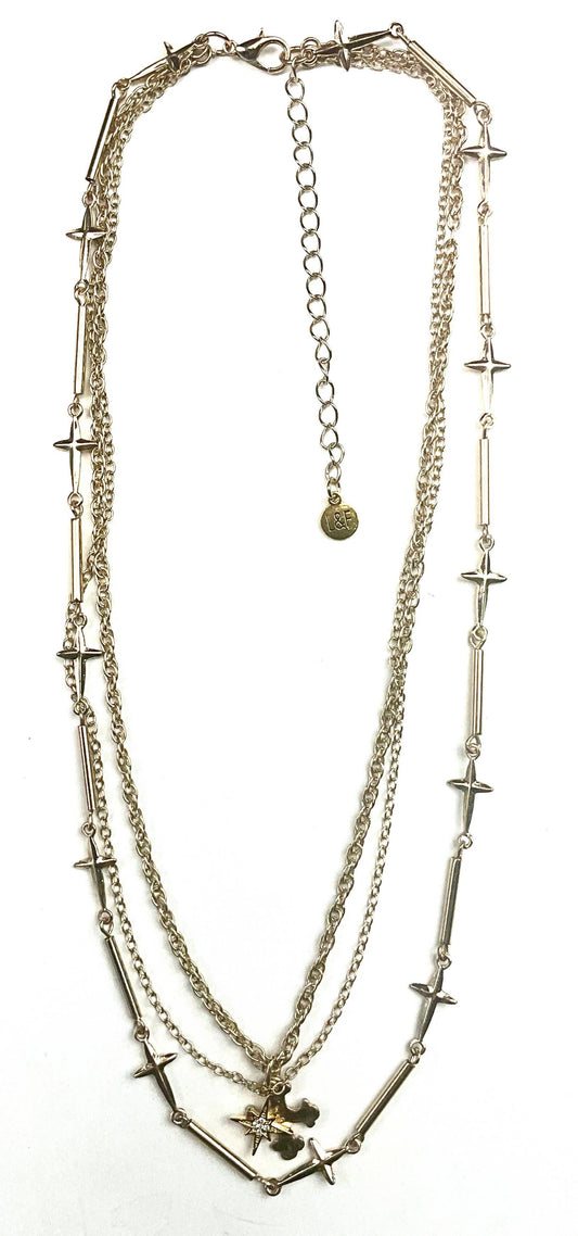 Short Mixed Gold Thin Chains w/ Crosses
