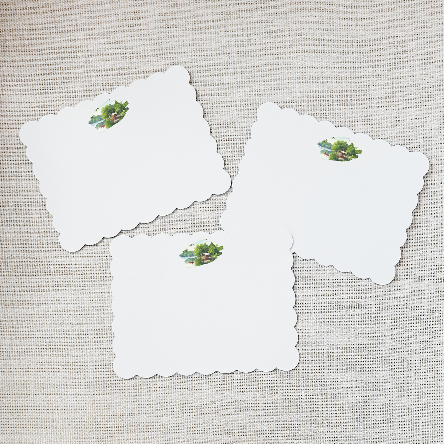 So Thoughtful Gifts - Lake Scallop Flat Notecard - Set of 15