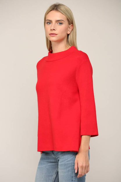 FATE - MOCK NECK PULL OVER SWEATER/BELL SLEEVE