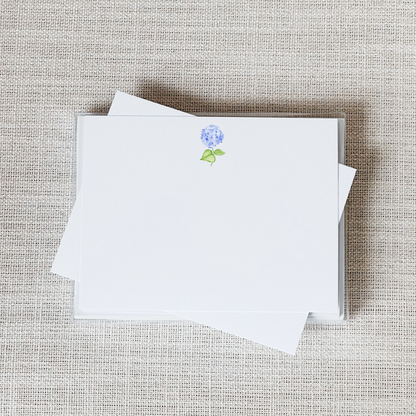 So Thoughtful Gifts - Blue Hydrangea Flat Notecard - Set of 15