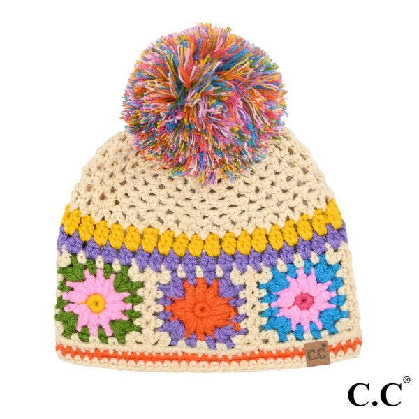 Hand Made Crochet Pom Beanie