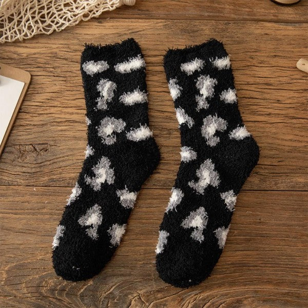 Plush Leopard Socks