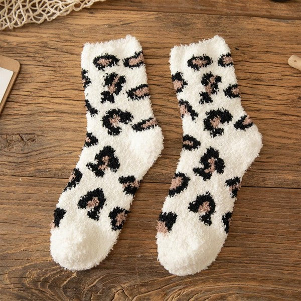 Plush Leopard Socks