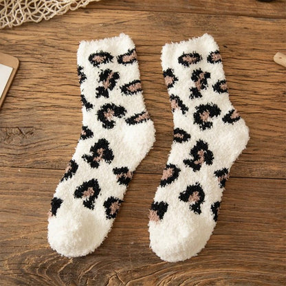 Plush Leopard Socks