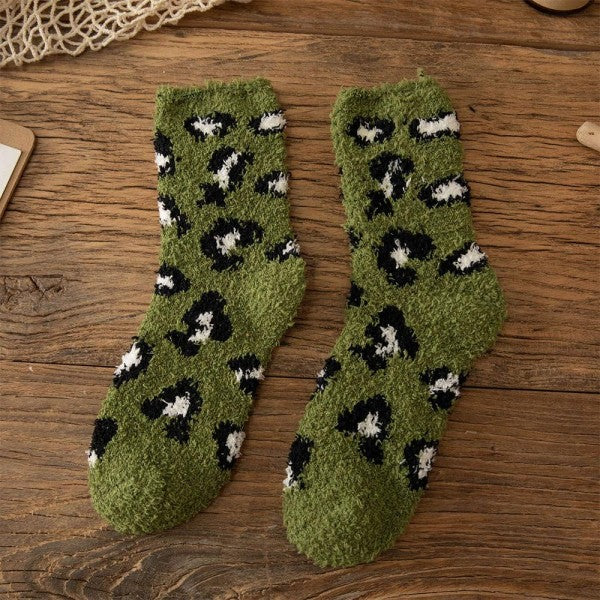 Plush Leopard Socks
