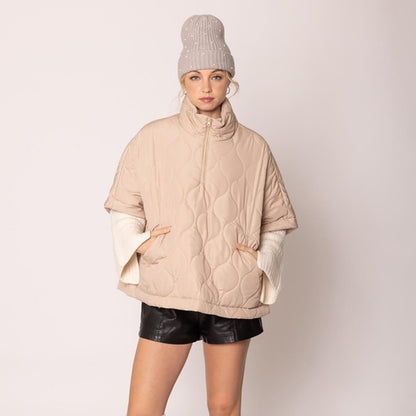 Quilted Poncho 1/2 Zip