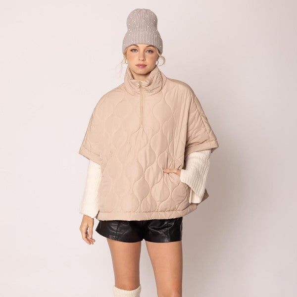 Quilted Poncho 1/2 Zip