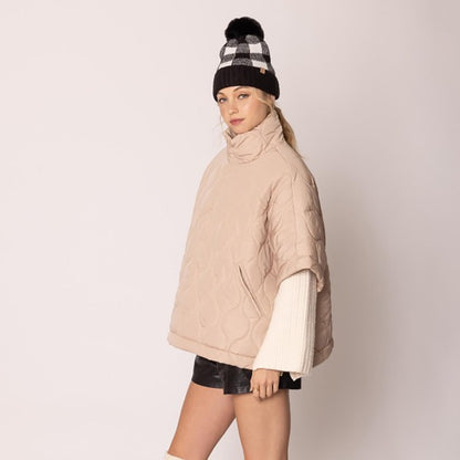 Quilted Poncho 1/2 Zip