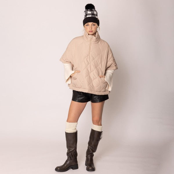 Quilted Poncho 1/4 ZIP
