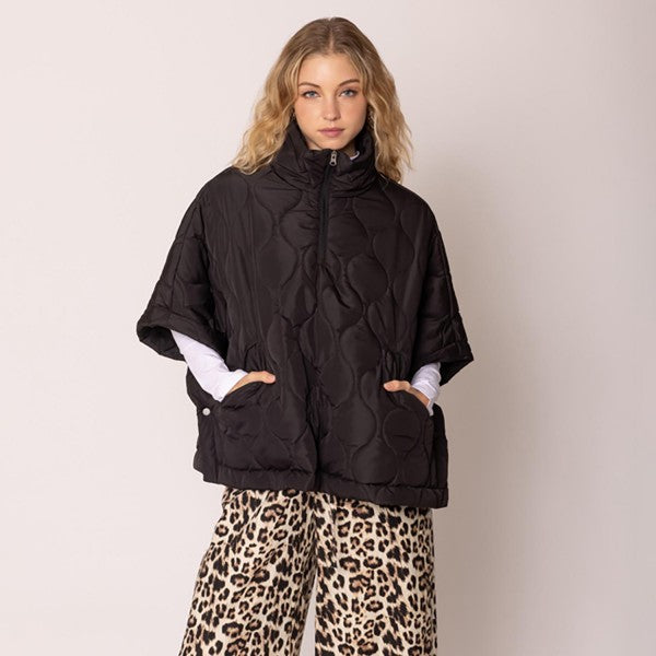 Quilted Poncho 1/4 ZIP