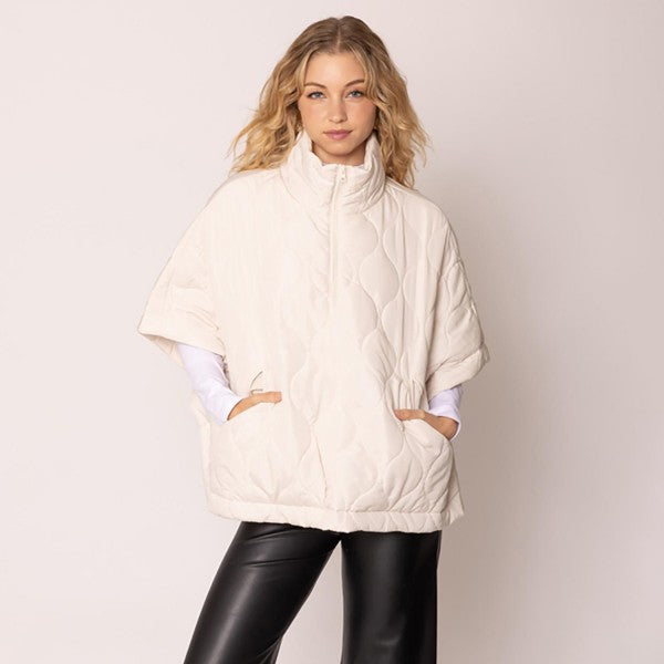 Quilted Poncho 1/4 ZIP