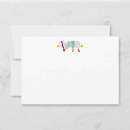 So Thoughtful Gifts - Pickleball Scallop Flat Notecard - Set of 15
