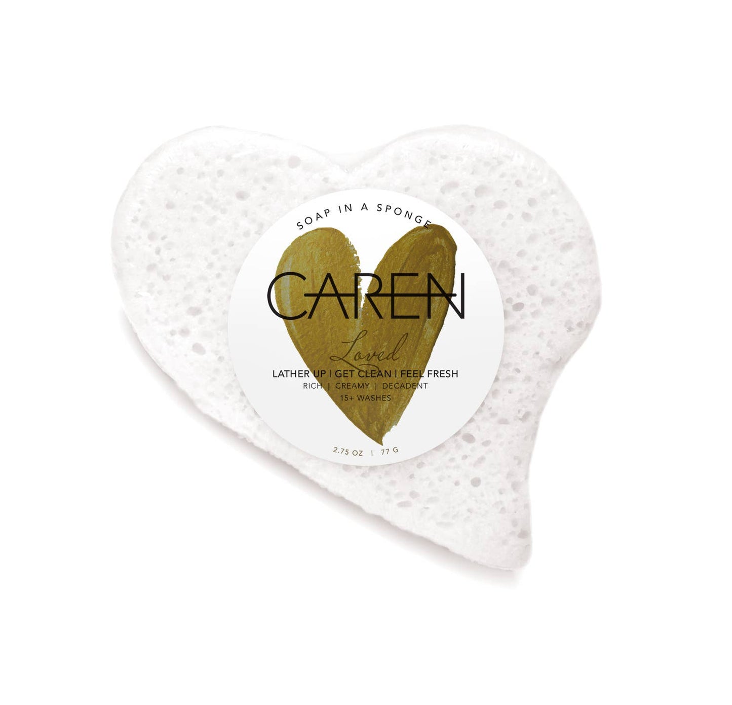Caren Products - Loved White Heart Soap Sponge
