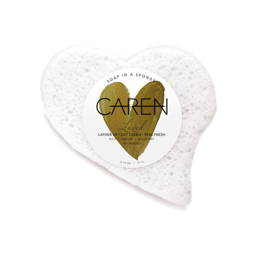 Caren Products - Loved White Heart Soap Sponge