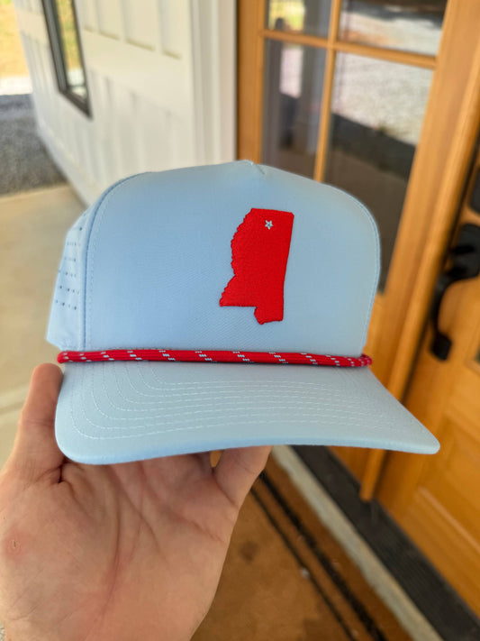 Embroidered Ole Miss Hat Baby Blue
