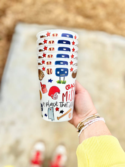Oxford, MS Multi-Sport Reusable Party Cups - Set of 6