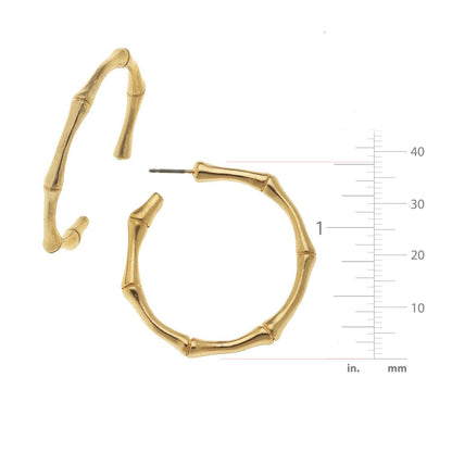 Gold Bamboo Hoop Earrings