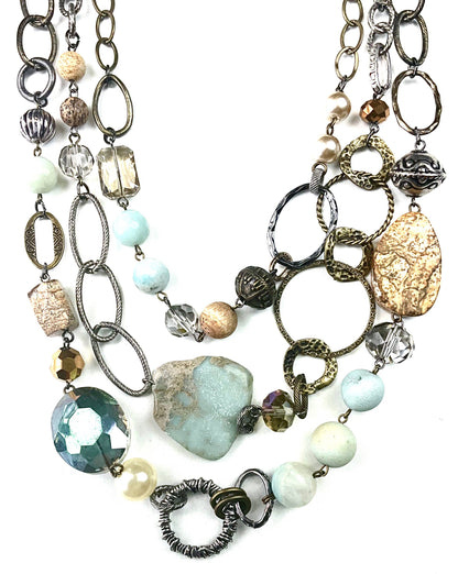 NK MIXED BEADS & CHAIN CHUNKY MULTI STD