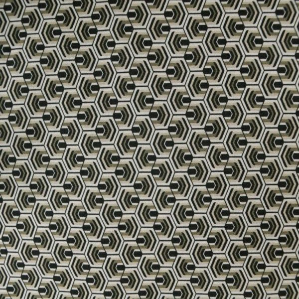 L/S Geo Print Sportshirt - Taupe/Black