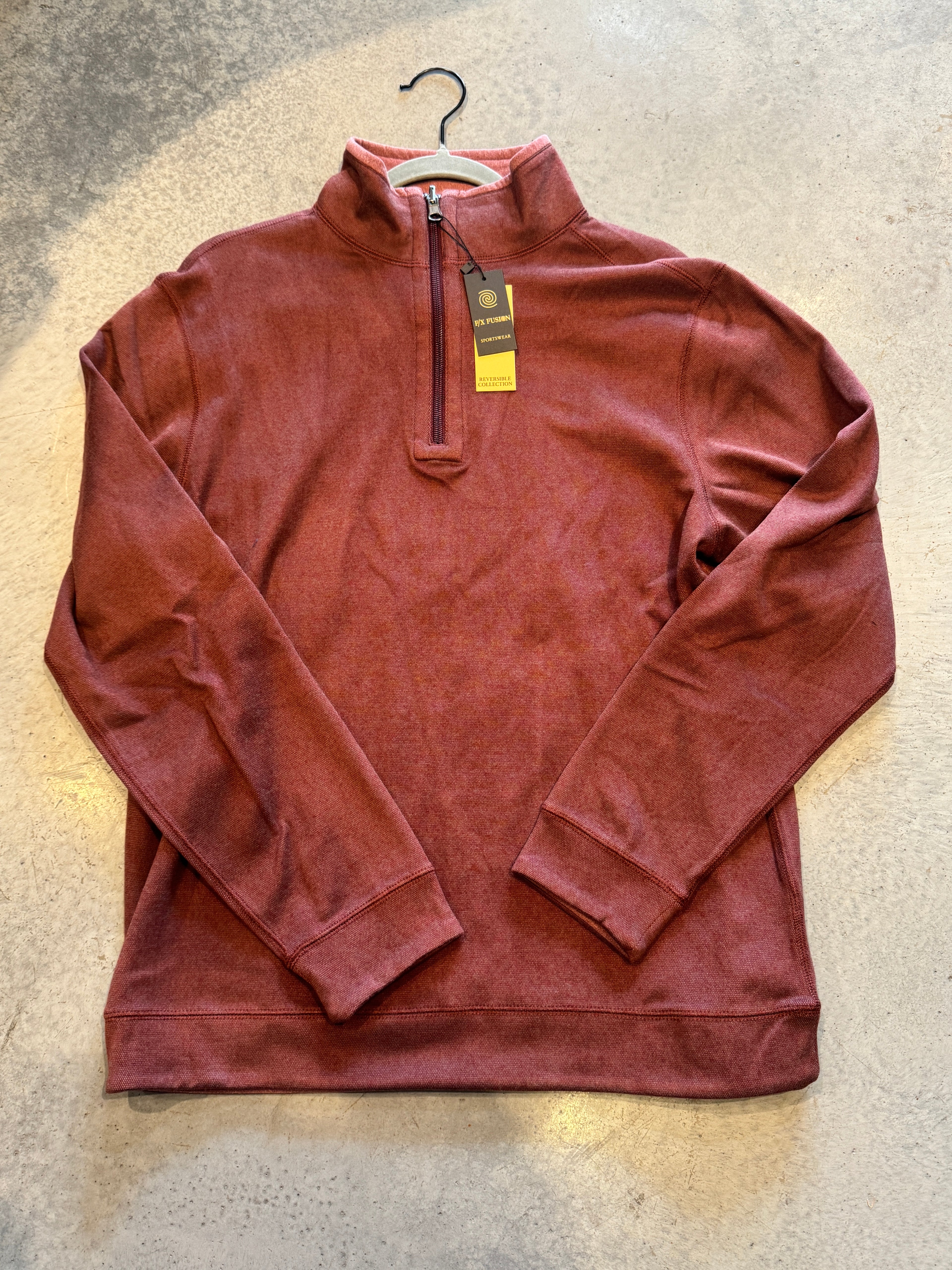 Reversible Micro Dot 1/4 Zip - Wine