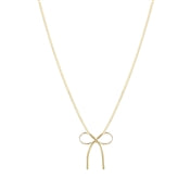 Gold Snake Chain Bow Necklace