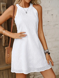 White Eyelet Solid Dress