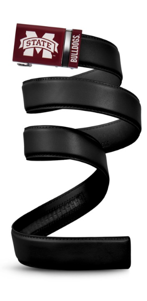 MS State Bulldogs 40mm Buckle, Black 1.5" Leather, XL (Copy)