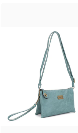 Ella Teal cross body or wristlet with adjustable strap
