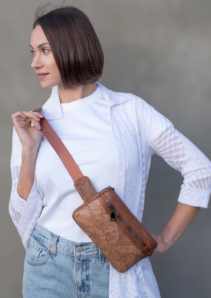 Mia Brown adjustable belt bag or cross body