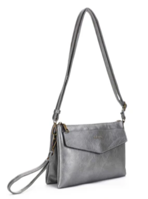 Lexi Pewter medium cross body or wristlet