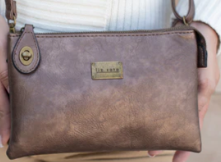 Ella Bronze cross body or wristlet with adjustable strap