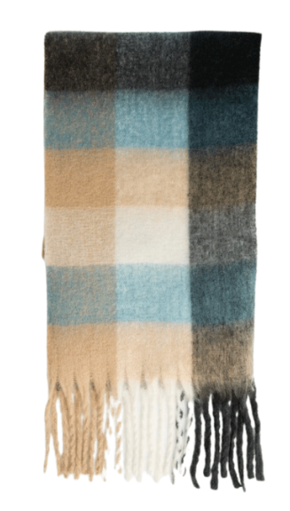 Kaeli Oblong Scarf - Blue/Tan