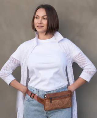 Mia Brown adjustable belt bag or cross body