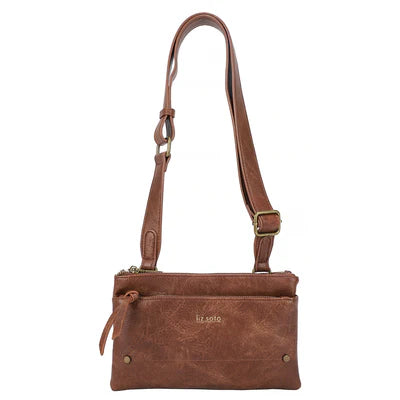 Zoe Black Small adjustable crossbody with extra storage