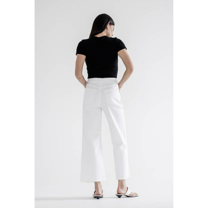 Mica Denim - Super High Rise Wide Leg, Pants - 61% Cotton