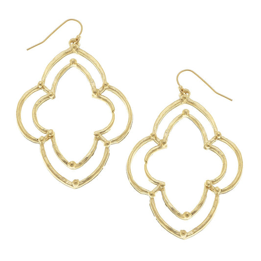 Gold Dotted Scallop Earrings