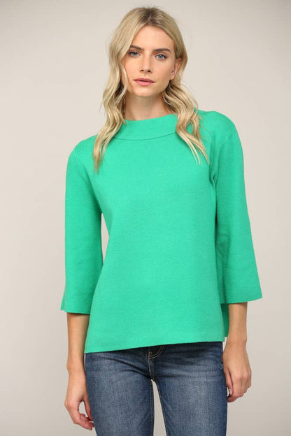 FATE - MOCK NECK PULL OVER SWEATER/BELL SLEEVE