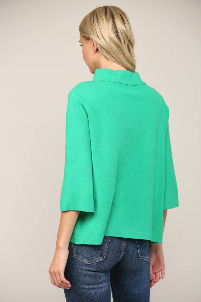 FATE - MOCK NECK PULL OVER SWEATER/BELL SLEEVE