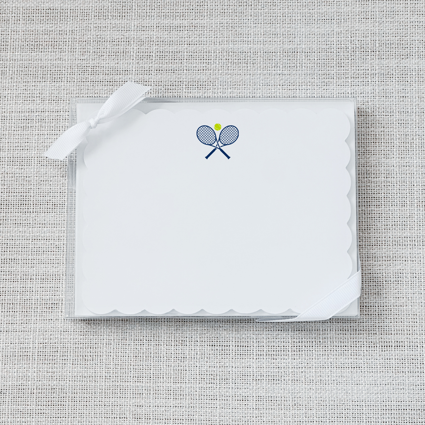So Thoughtful Gifts - Tennis Scallop Flat Notecard - Set of 15