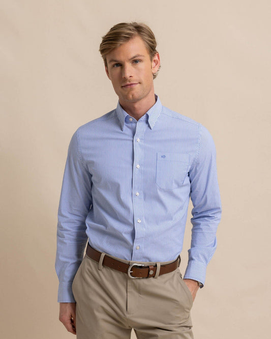 Southern Tide Charleston Granby Stripe Long Sleeve Sport Shirt