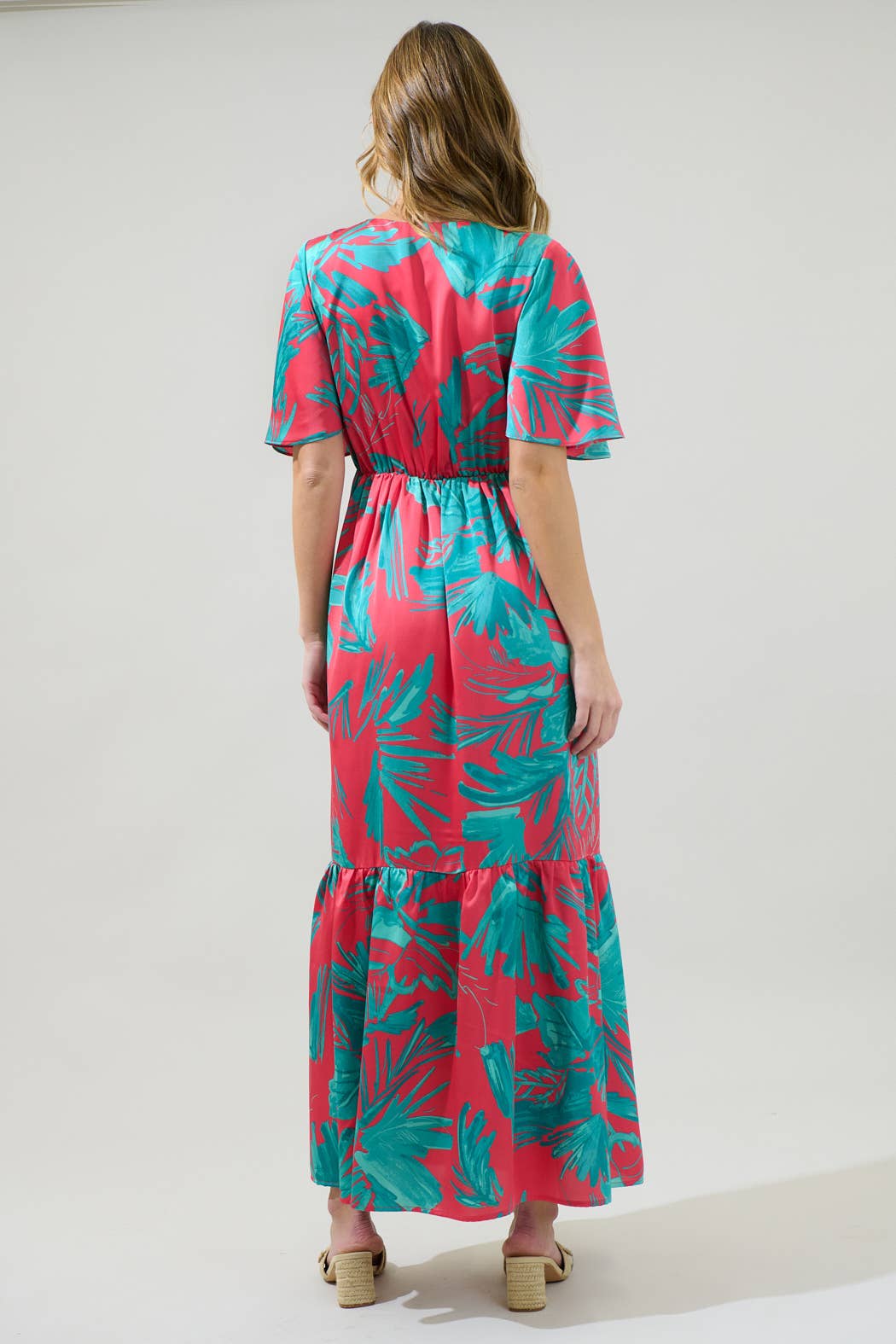 Sugarlips - Palm Tropics Pismo Button Down Flutter Maxi Dress