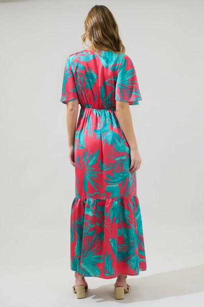 Sugarlips - Palm Tropics Pismo Button Down Flutter Maxi Dress