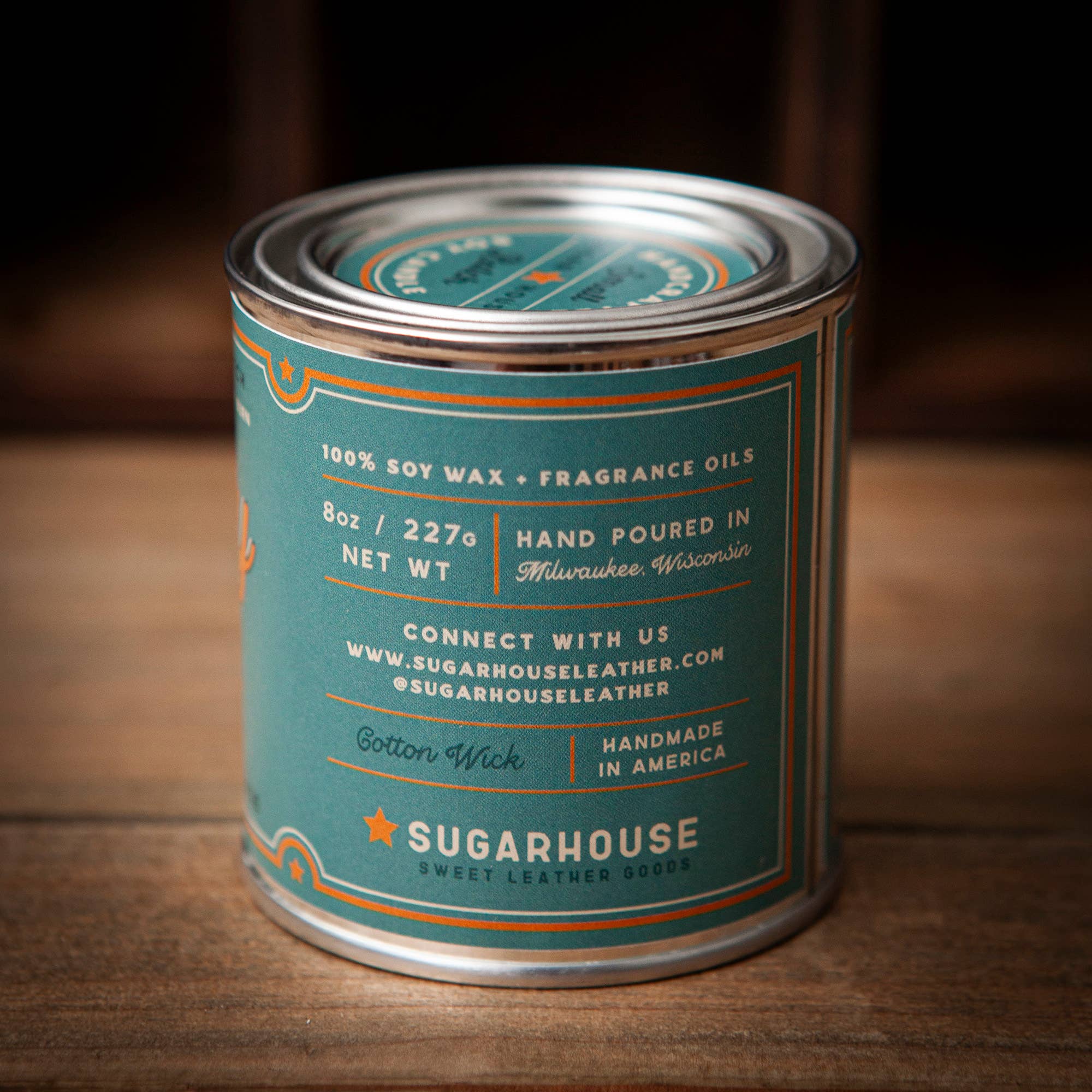 Sugarhouse Leather - Happy Place Soy Paint Can Candle