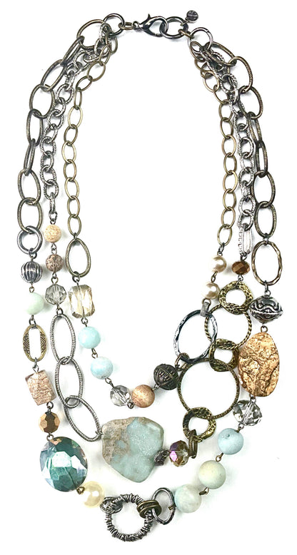NK MIXED BEADS & CHAIN CHUNKY MULTI STD