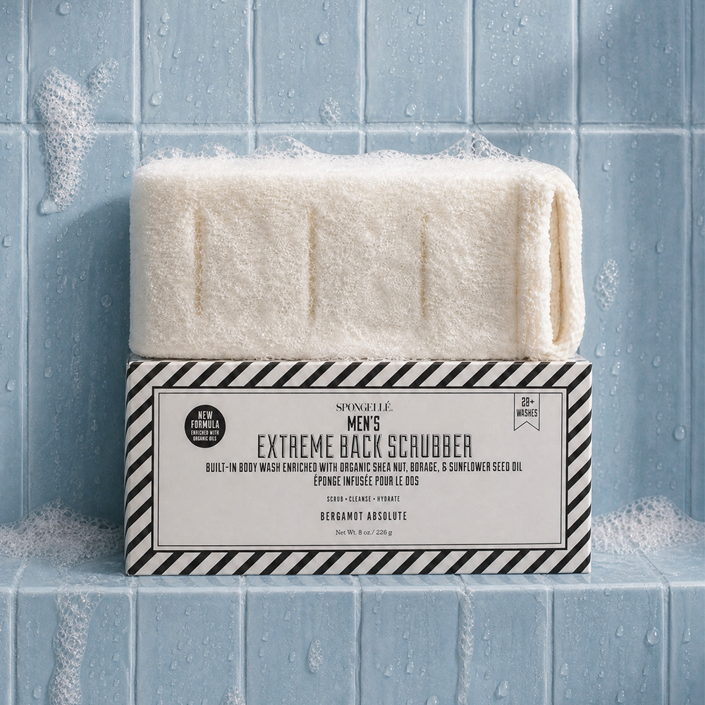 Spongellé | Summer Gifts | Father's Day - Men's Extreme Body Wash Infused Back Scrubber