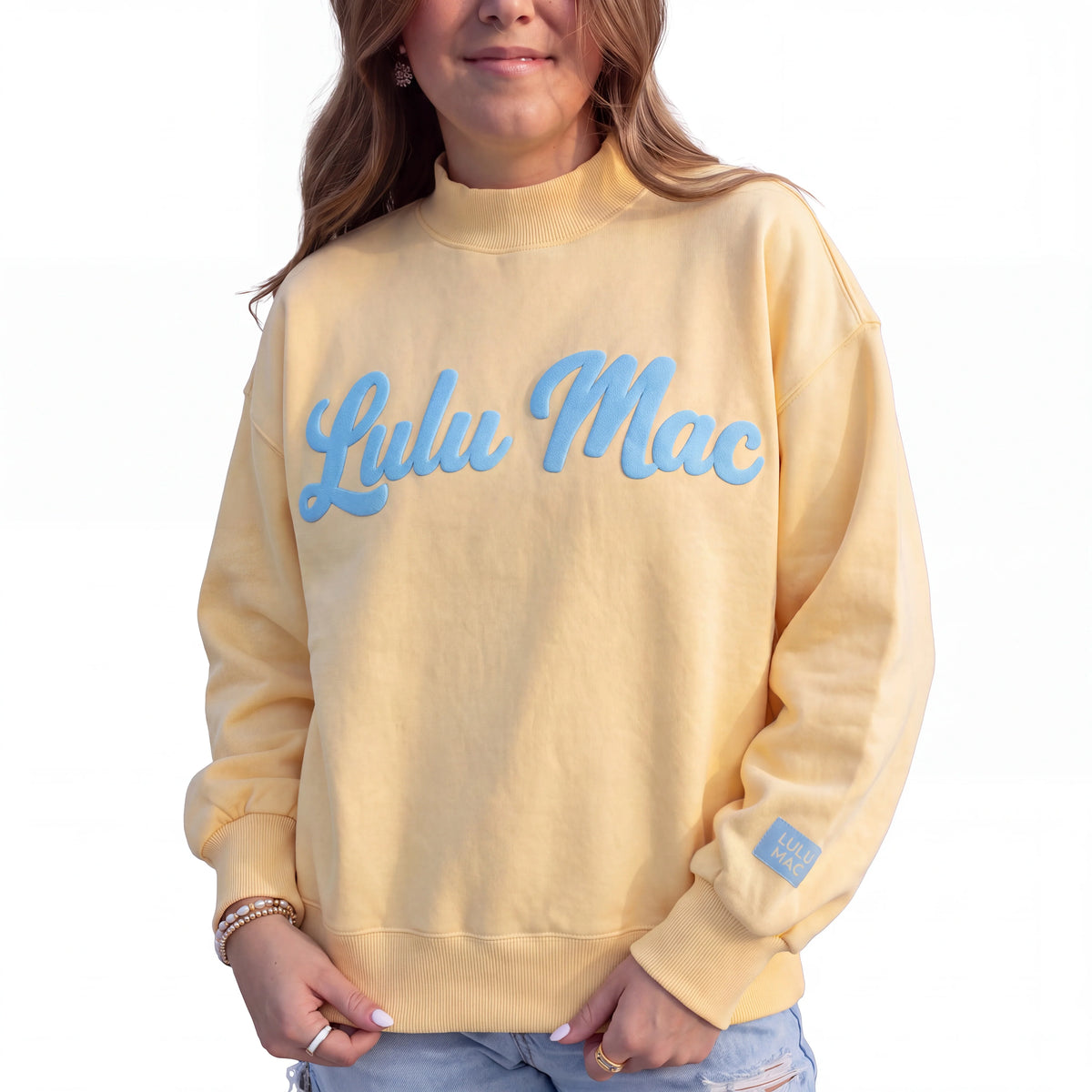 Lulu Mac Sweatshirts - Butter/Light Blue