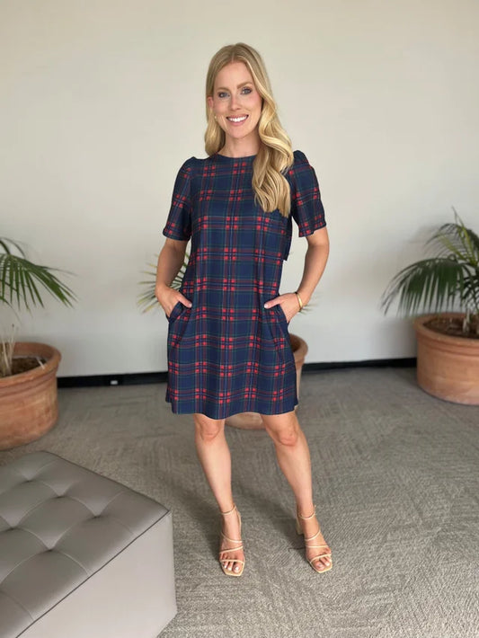 Bow Back Plaid Dress