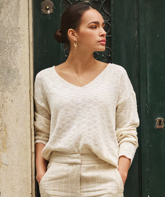 Boxy Sweater Slub Ombre